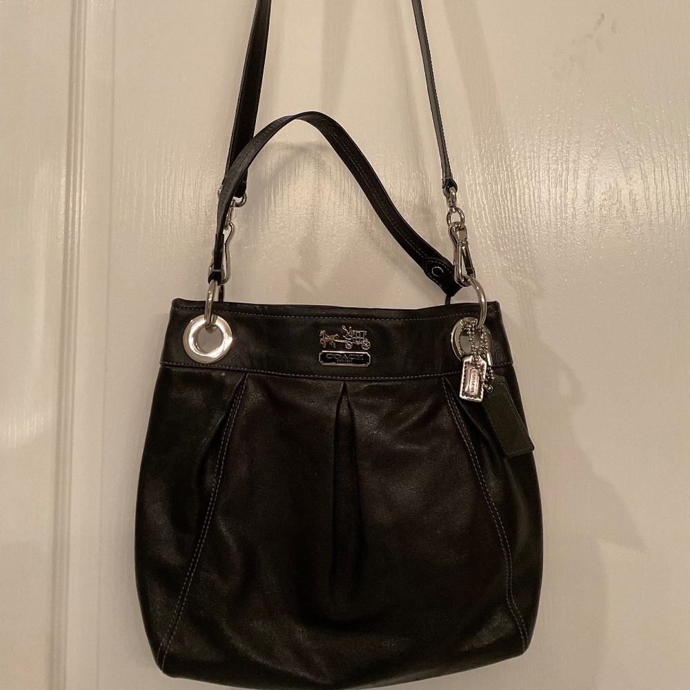 Coach Madison Black Leather Convertible Purse